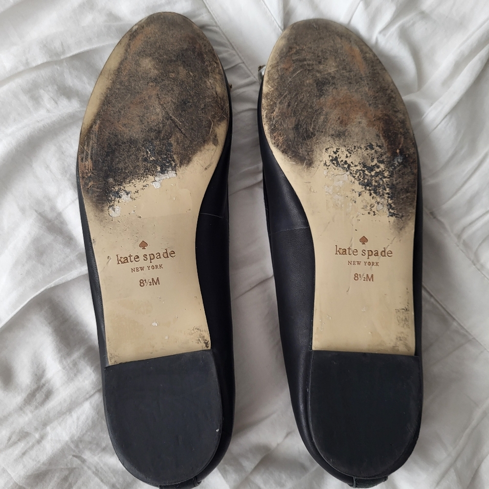 Kate Spade Black Flats with Bow and Pearls - Picture 7 of 7